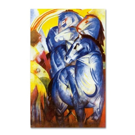 Trademark Fine Art Franz Marc 'A Tower of Blue Horses 1913' Canvas Art, 22x32 BL01190-C2232GG